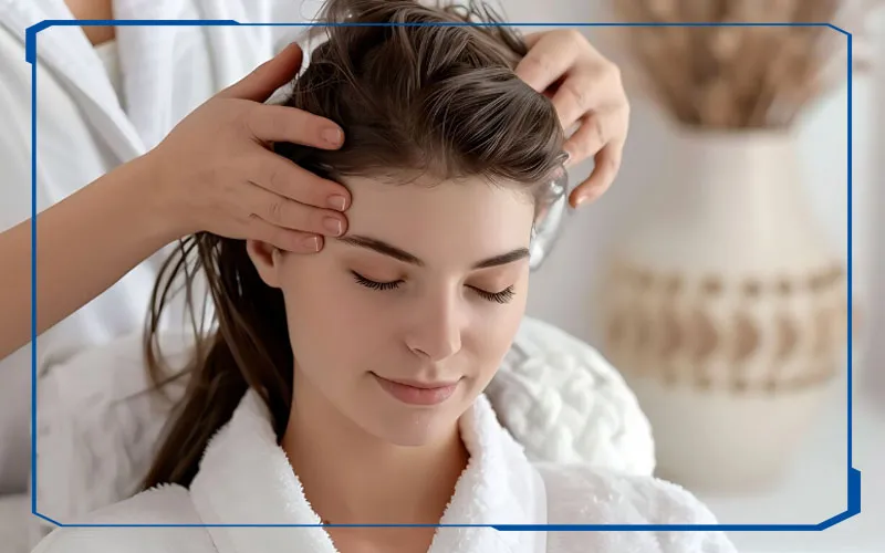 ماساژ کف سر برای تقویت مو