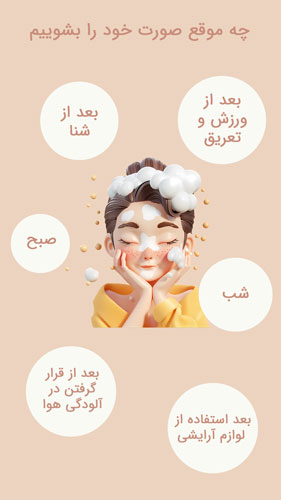 روزی چند بار صورت بشوریم