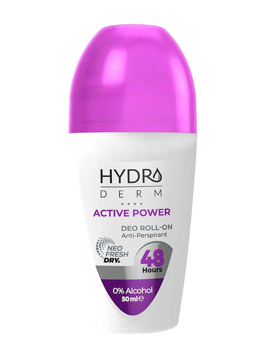 مام رول ضد تعریق زنانه هیدرودرم Active Power حجم ۵۰ میلی‌لیتر